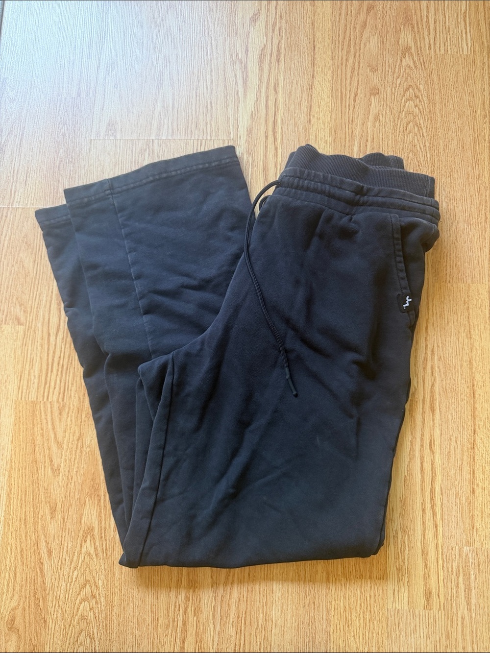 JoyLab Black Drawstring Track Wide Leg Sweatpants